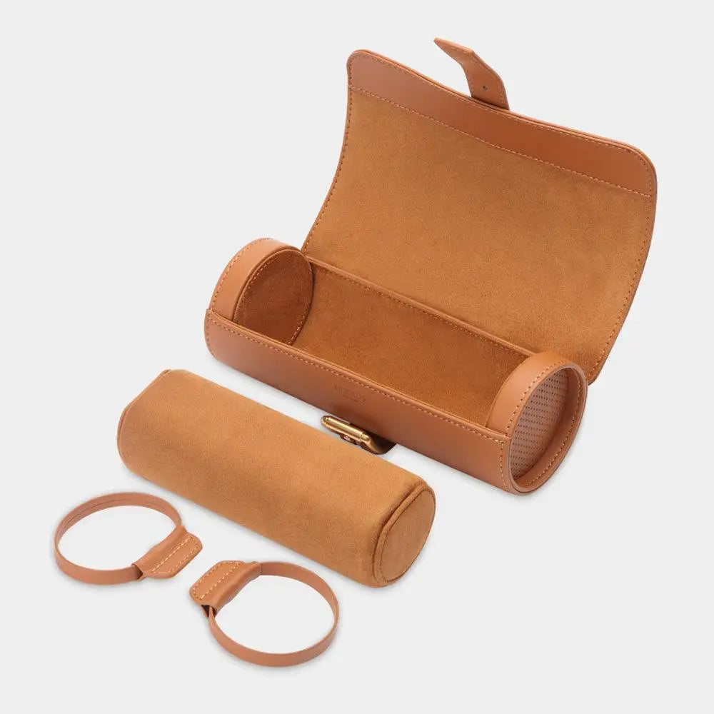 Horlogerol Cognac leder 3 Horloges Modalo - Horlogedoos - Horlogerieshop.nl