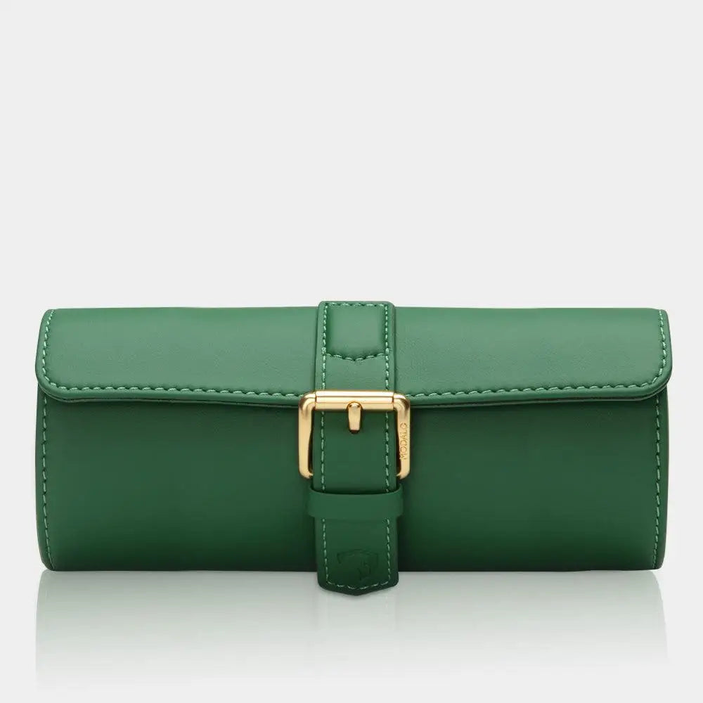Horlogerol Groen leder 3 Horloges Modalo - Horlogedoos - Horlogerieshop.nl