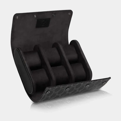 Horlogerol Zwart leder 6 Horloges Modalo - Horlogedoos - Horlogerieshop.nl