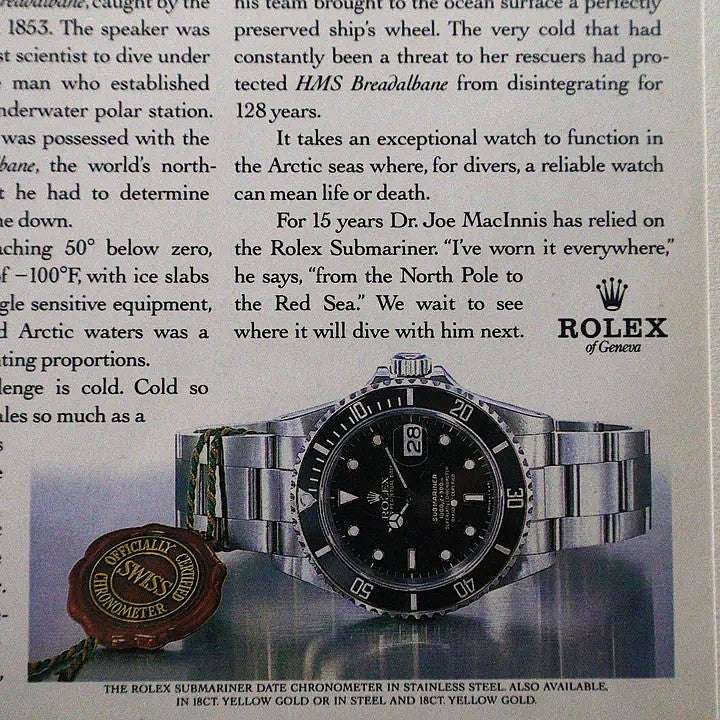 Vintage Rolex Submariner Date advertentie