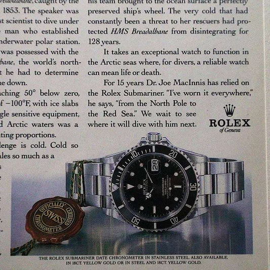 Vintage Rolex Submariner Date advertentie